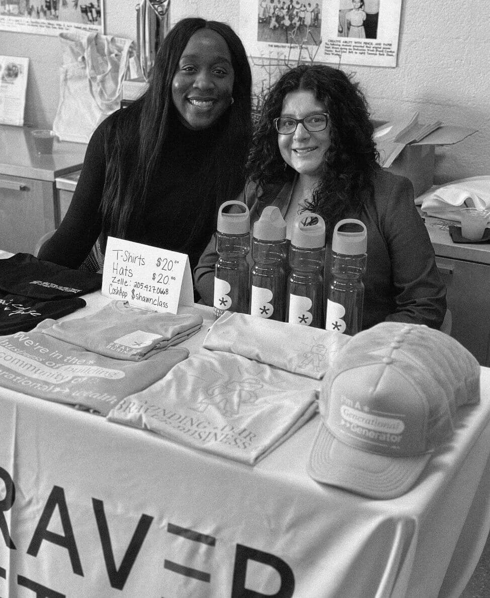 Two women at the Braver Together Spring Business Summit 2023